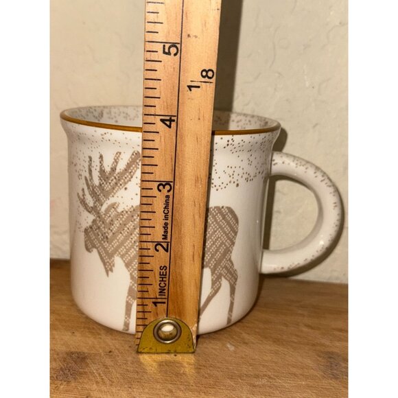 Moose Pattern Ceramic Mug 12 Oz Dishwasher & Microwave Safe - Picture 3 of 4